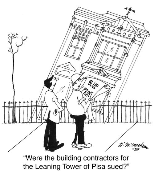 'Were the building contractors for the Leaning Tower of Pisa sued?'