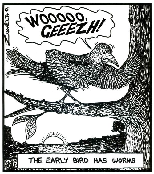 The early bird has worms.