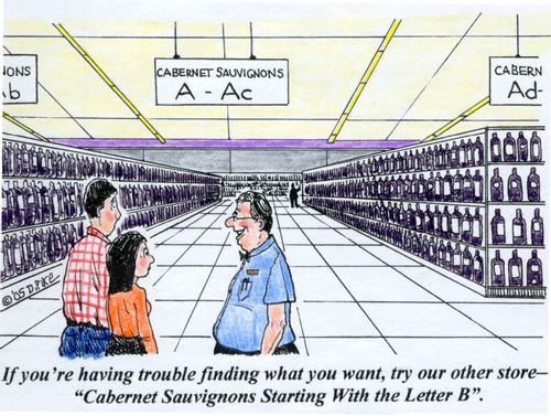 'If you're having trouble finding what you want, try our other store--'Cabernet Sauvignons Starting with the Letter B'.'