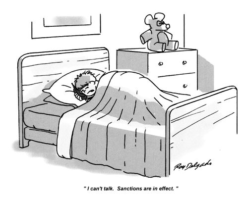 'I can't talk. Sanctions are in effect.'