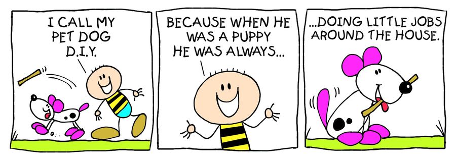 Billy strip: dog called DIY.