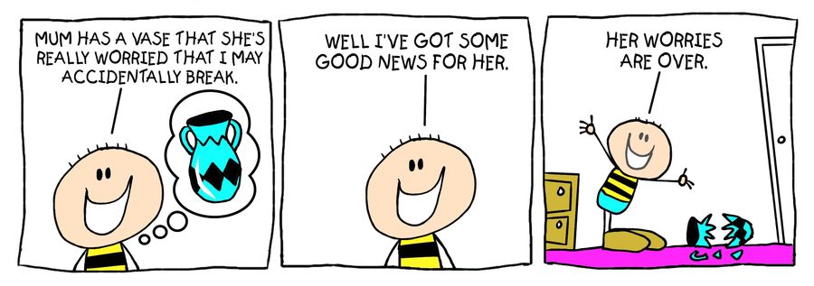 Billy strip: broken vase.