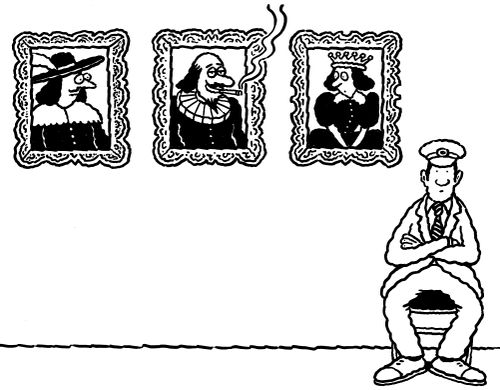 Portrait of Shakespeare smoking.