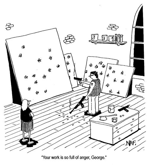 "Your work is so full of anger, George."