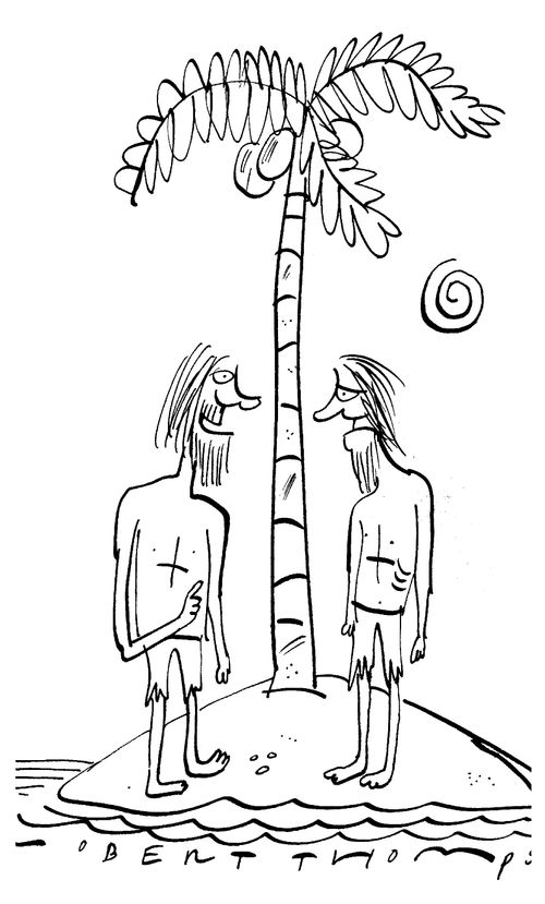 "Listen, I've got a catchphrase,...'mind that coconut!'"