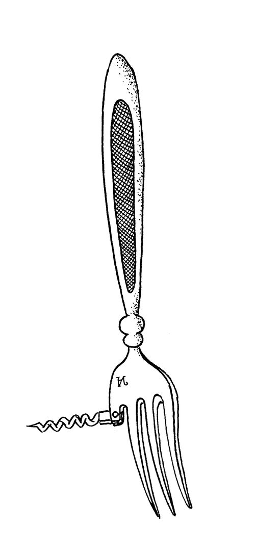Corkscrew Attached to Fork