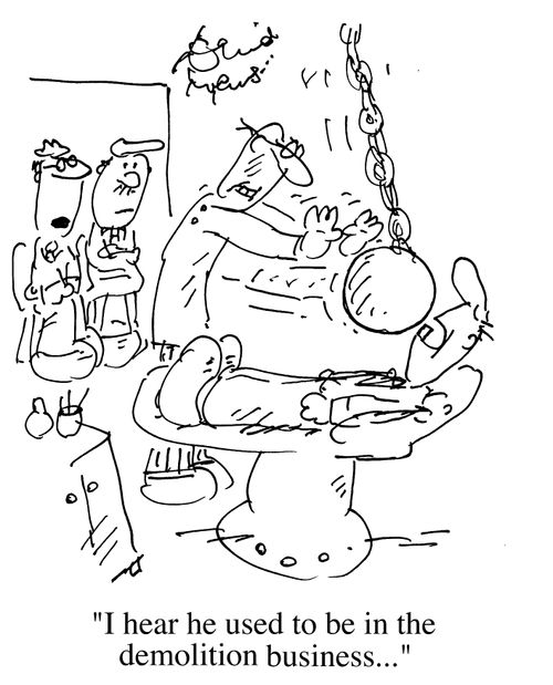 "He can't bear working on yellow teeth."