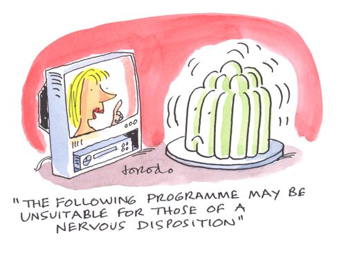 'The following programme may be unsuitable for those of a nervous disposition.'