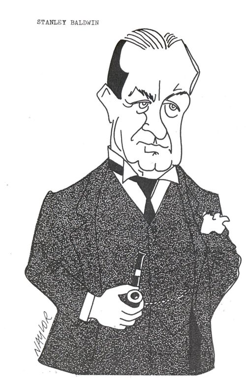 Caricature of Stanley Baldwin, PM.