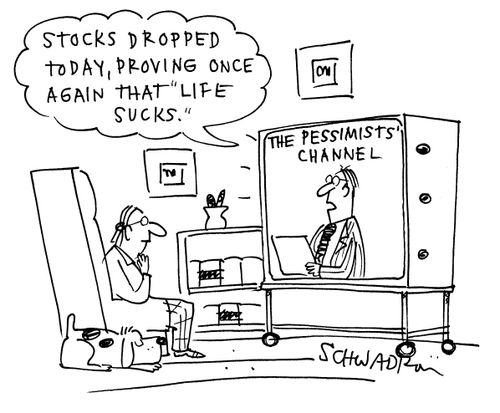 'Stocks dropped today, proving once again that 'life sucks'.'