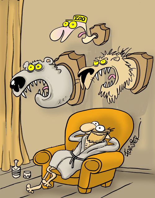 Hunting trophies.