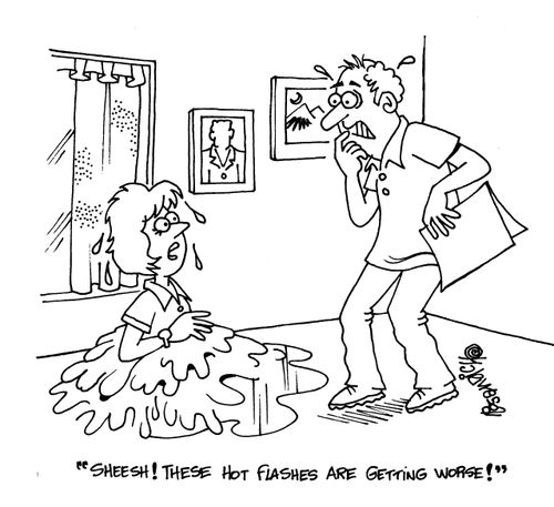 'Sheesh! These hot flashes are getting worse!'