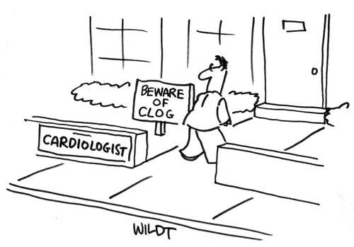Cardiologist office sign reads beware of clog