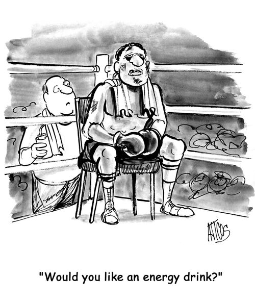 'Would you like an energy drink?'