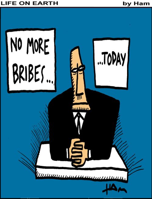 No more bribes - today.