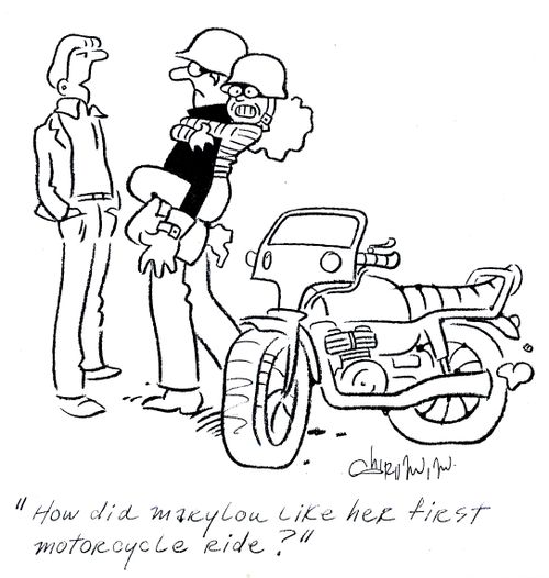 'How did Mary Lou like her first motorcycle ride?'