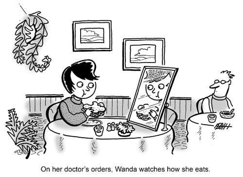 On her doctor's order, Wanda watches how she eats.