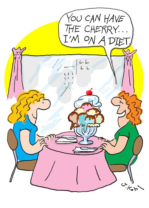 'You can have the cherry...I'm on a diet.'