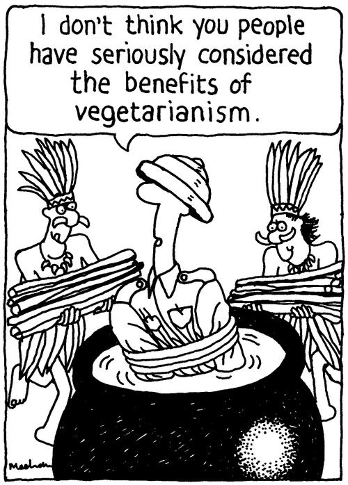 'I don't think you people have seriously considered the benefits of vegetarianism.'