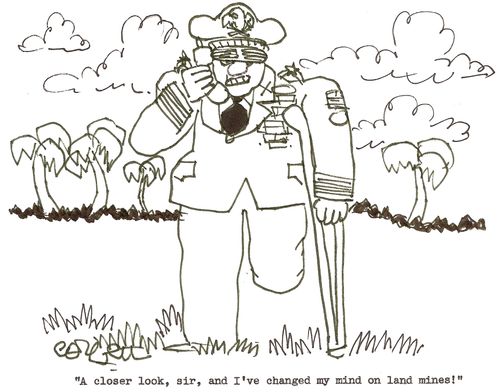 'A closer look,sir, and I've changed my mind on land mines.'