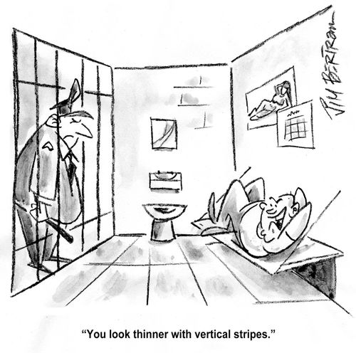 "You look thinner with vertical stripes."