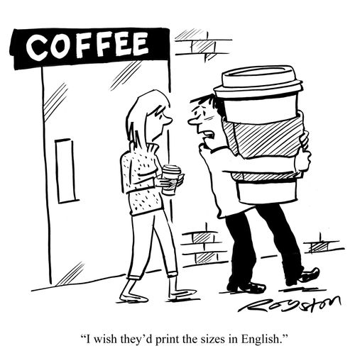 'I wish they'd print the sizes in English.'