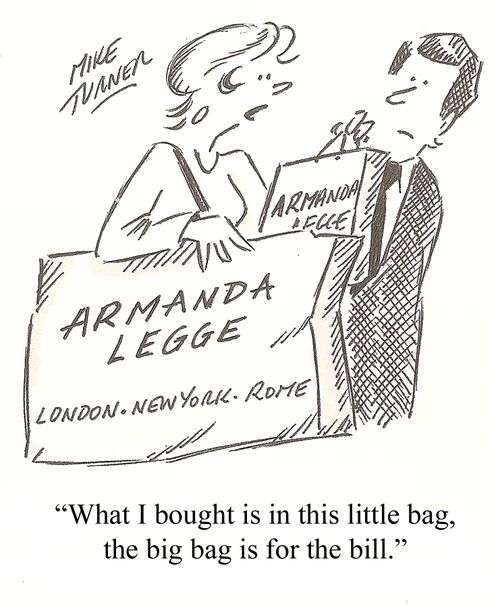 '...the big bag is for the bill.'