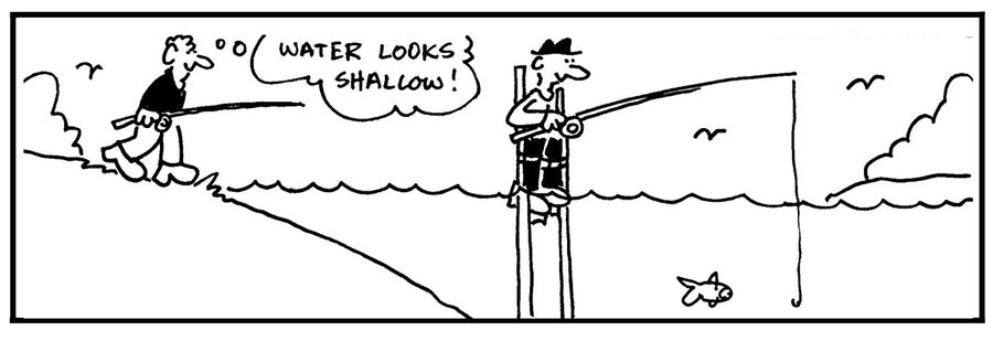 'Water looks shallow.'