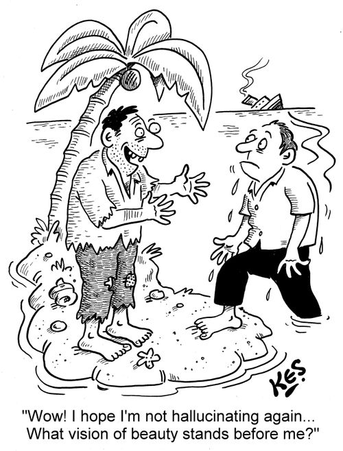 'Wow! I hope I'm not hallucinating again... What vision of beauty stands before me?'