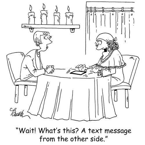 'Wait! What's this? A text message from the other side.'