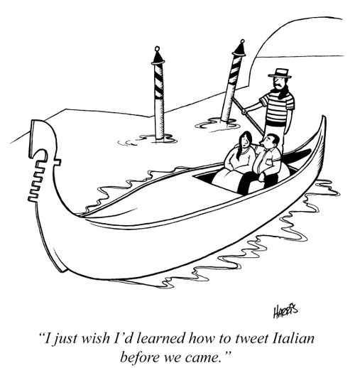 'I just wish I'd learned how to tweet Italian before we came.'