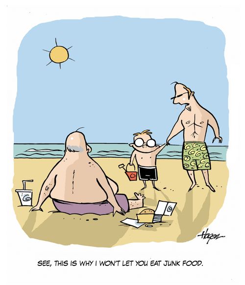 'See, this is why I won't let you eat junk food.'