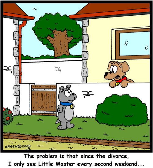 'The problem is that since the divorce, I only see Little Master every second weekend...'