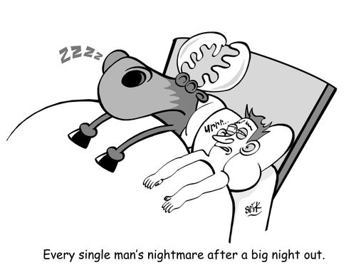 Every single man's nightmare after a big night out.