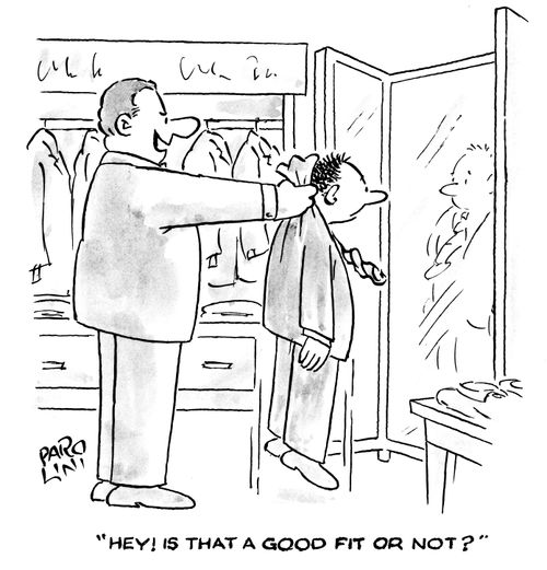 'Hey! is that a good fit or not?'