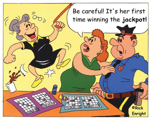 'Be careful! It's her first time winning the jackpot!'