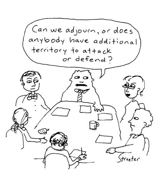Meeting - territory to attack or defend?