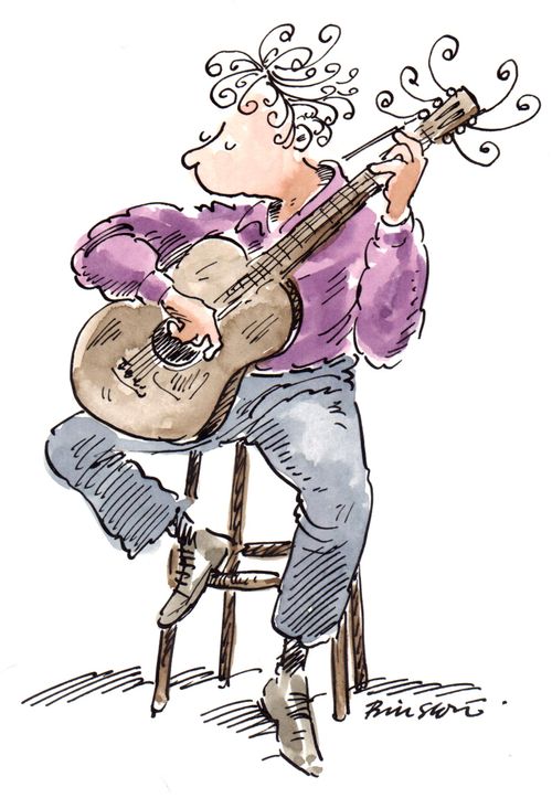 Man with hair like guitar strings
