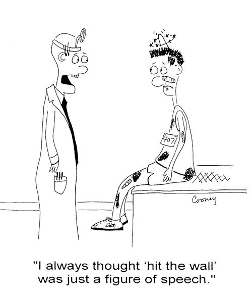 "I always thought 'hit the wall' was just an expression"