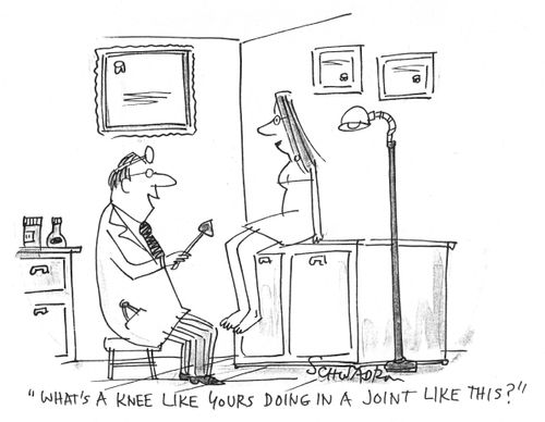 'What's a knee like yours doing in a joint like this?'
