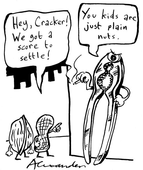 Nuts with a score to settle with nut-cracker.