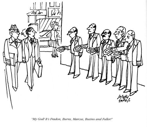 'My god!  It's Fradon, Burns, Marcus, Busino and Fuller!'