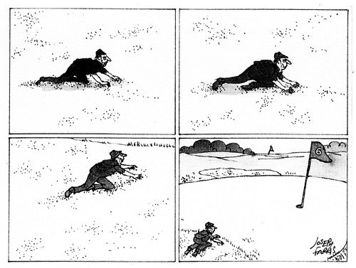 Climber on golf course