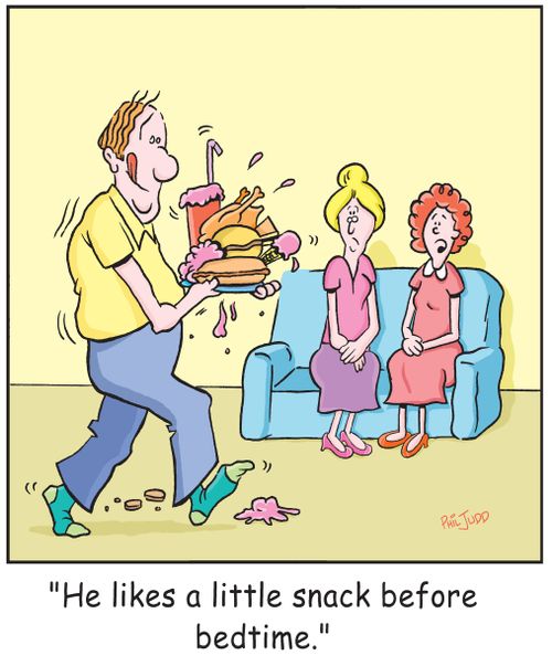 'He likes a little snack before bedtime.'