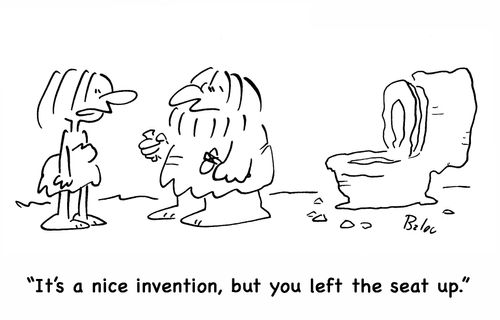 'It's a nice invention, but you left the seat up.'