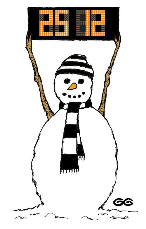 Snowman Football Fan.