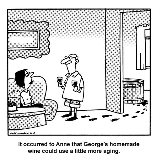It occurred to Anne that George's homemade wine could use a little more aging.