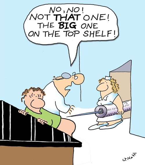 'Not THAT one! The BIG one on the top shelf!'