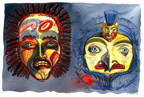 Tribal masks.