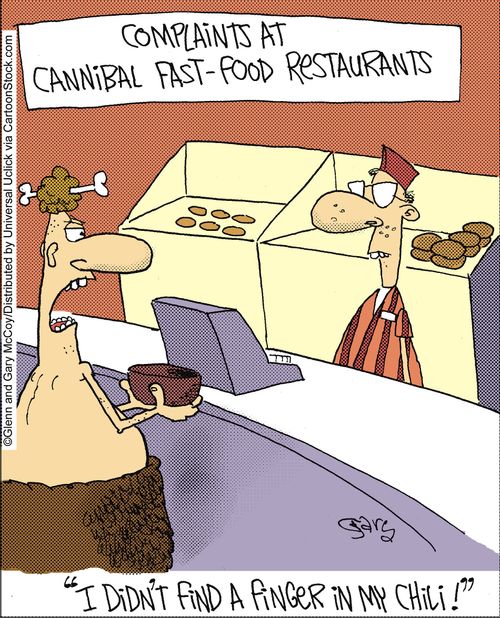 'I didn't find a finger in my chili!'